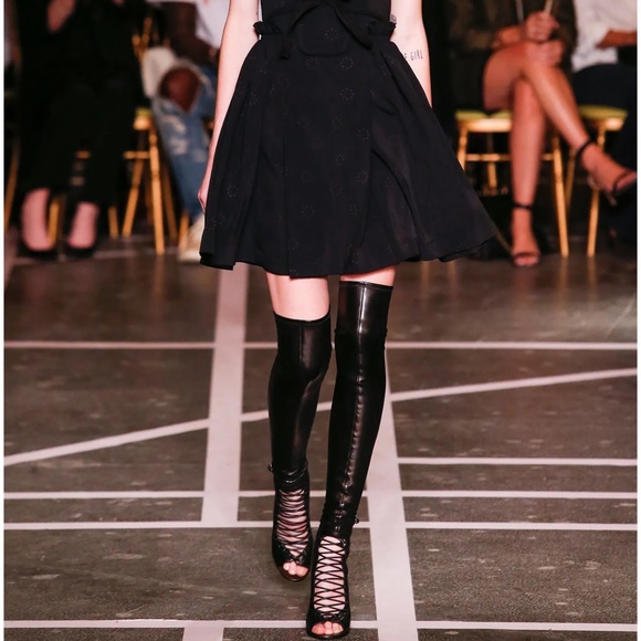 GIVENCHY Narlia Over The Knee Boots Runway Lace Front Open Toe sz 36 NEW w/box - Picture 11 of 16